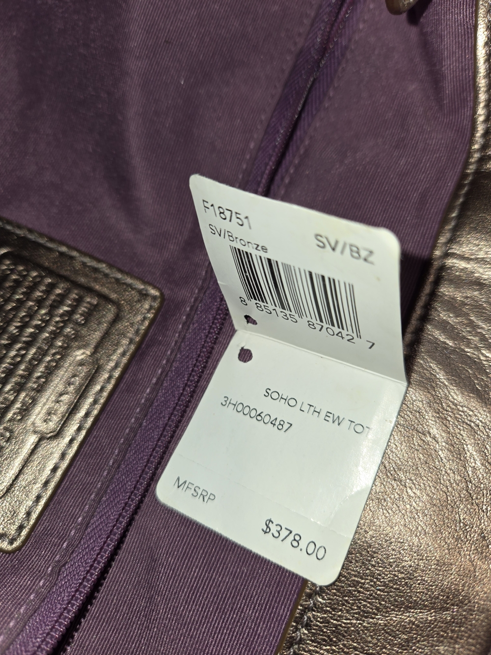 Coach Bronze Metallic Leather Shoulder Bag EUC - Picture 15 of 16